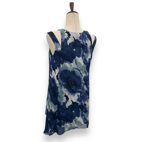 Soft Surroundings Top Size XS Blue Tunic Tank Boho Watercolor Layered Blouaw - Picture 8 of 12